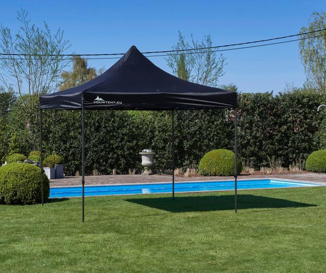 3 x 3 meter Vouwtent Zwart Premium Basic zonder zijwanden