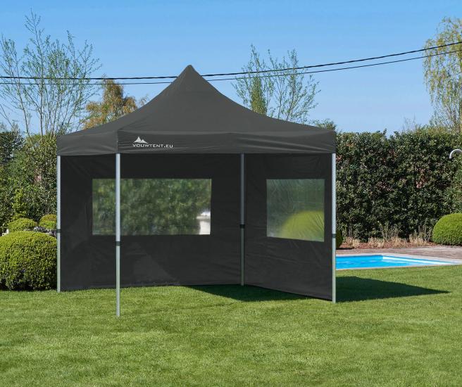 3 x 3 m - Antracietv vouwtent Premium AluHex met zijwanden