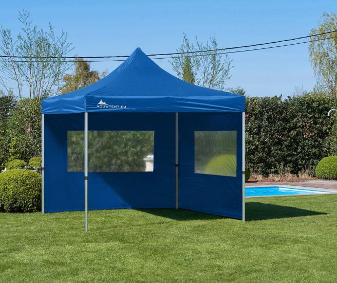 3 x 3 m - blauw vouwtent Premium AluHex met zijwanden