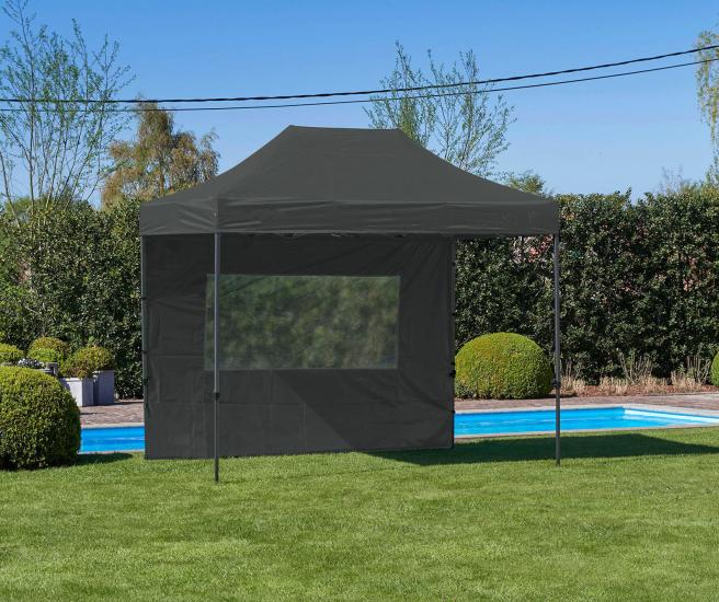 2 x 3 m - Antraciet vouwtent Premium met zijwanden